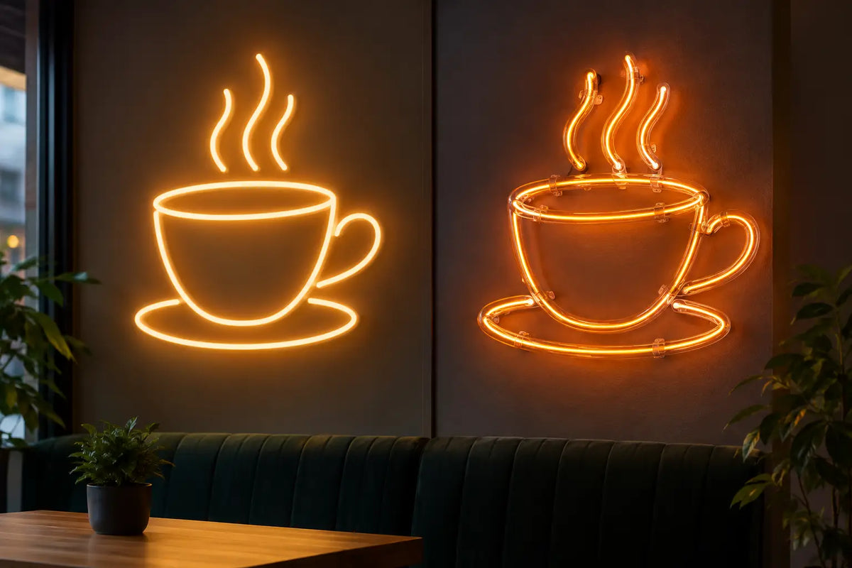 LED neon versus skleněný neon: co zvolit?