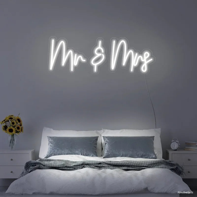 LED Neonový nápis – Mr&Mrs