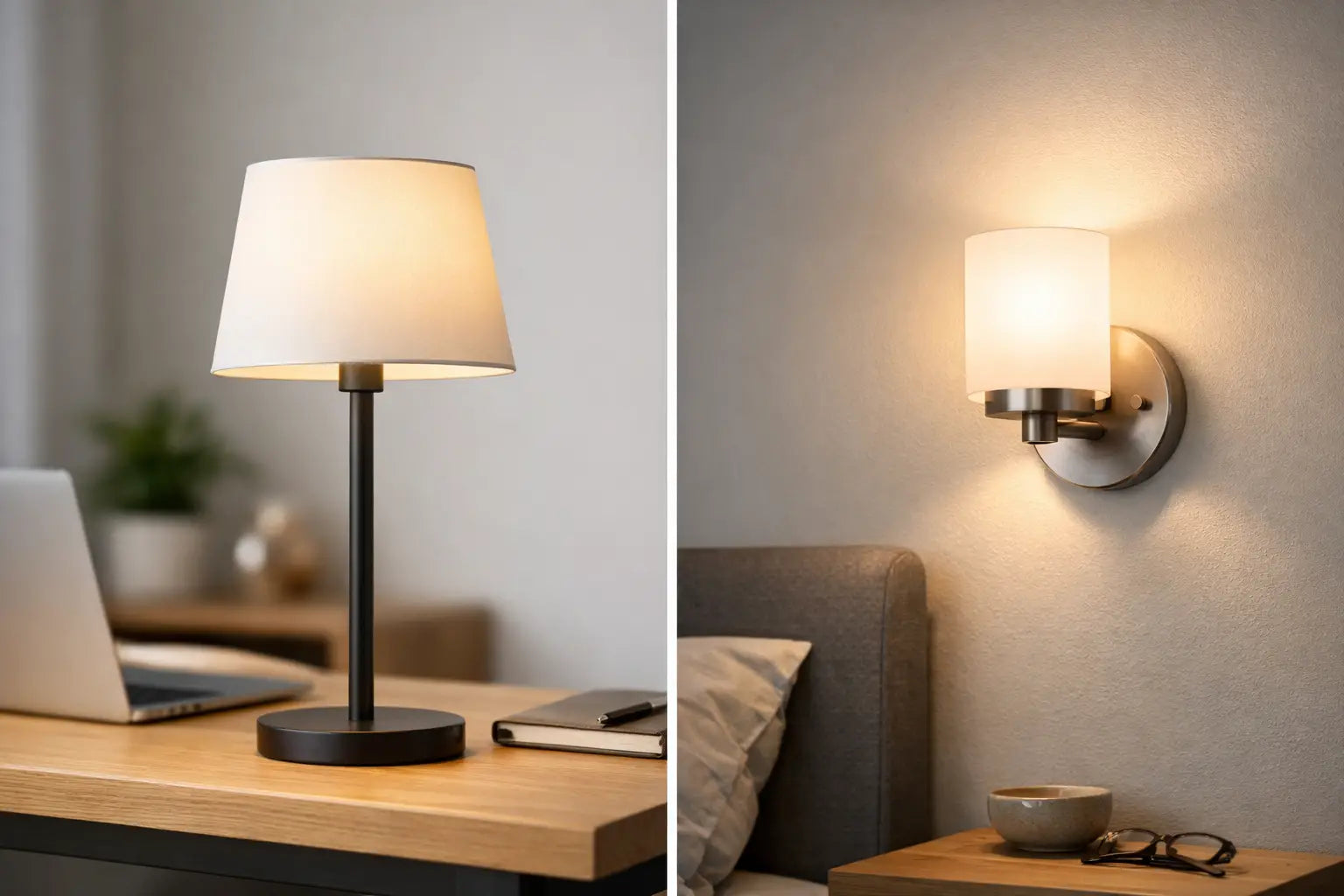 Stolní lampa versus nástěnné světlo