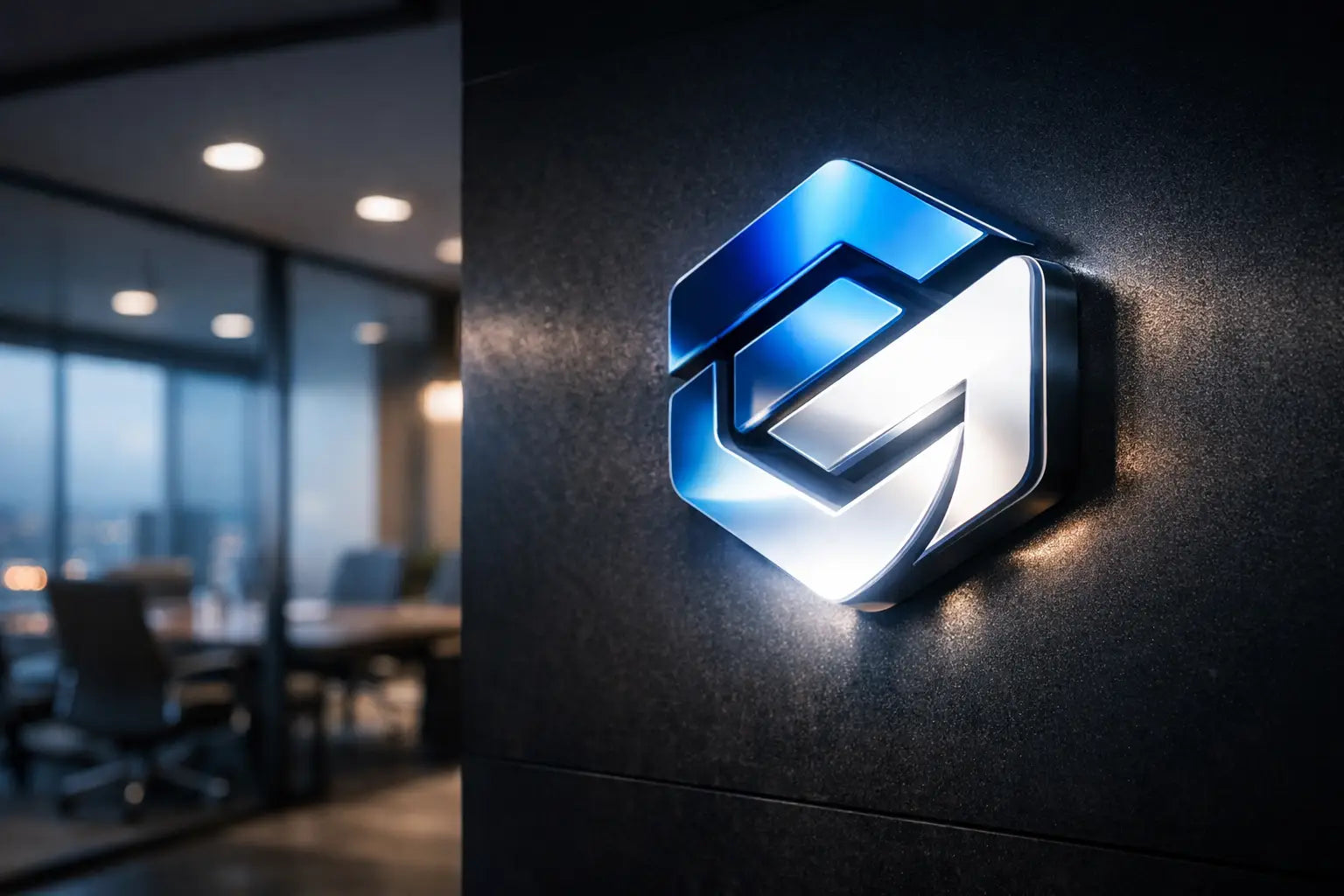 3D světelné logo, které je opravdu vidět