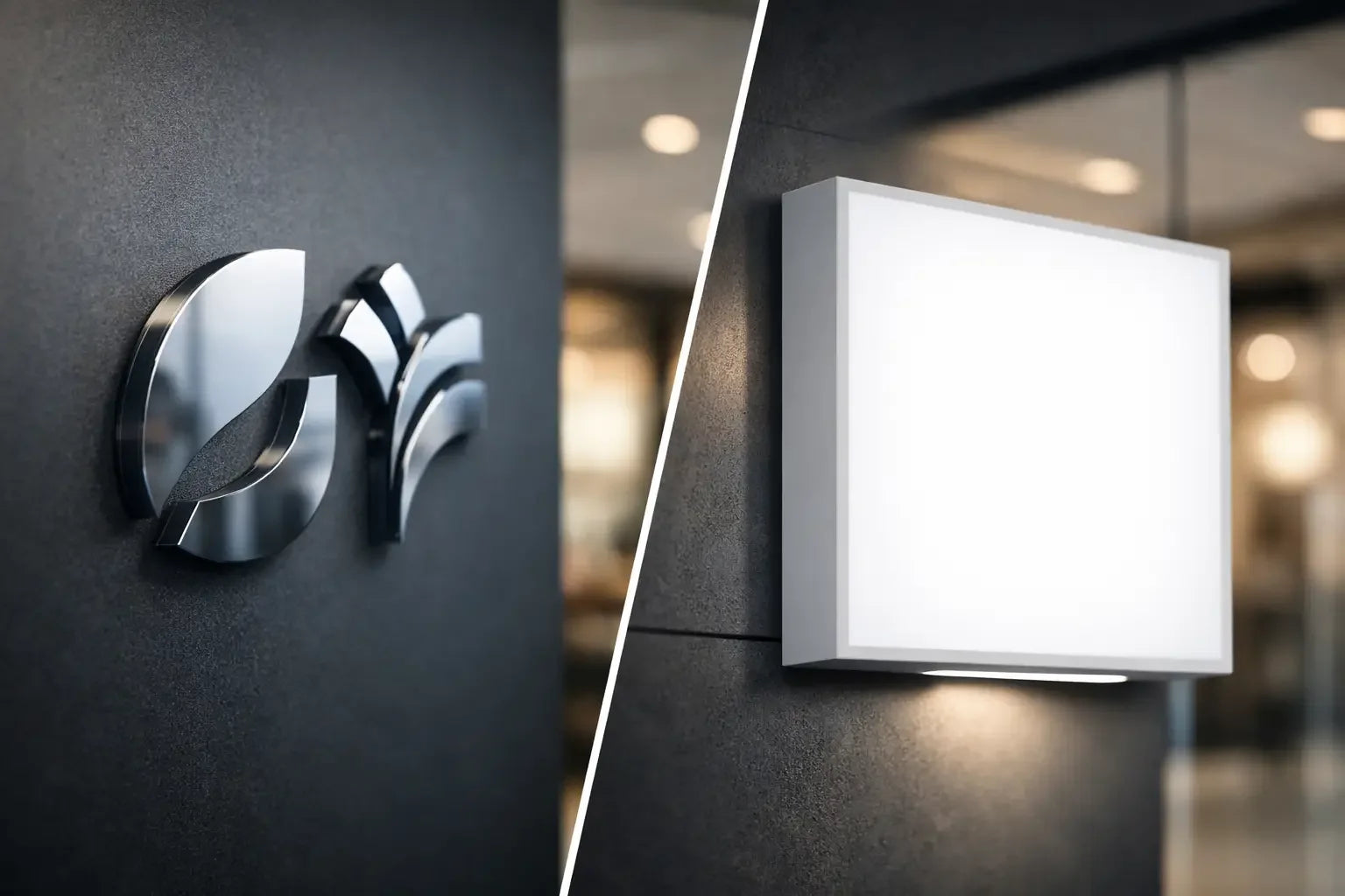 Akrylátové logo versus světelný box - co vybrat