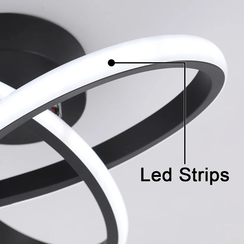 Stropní LED svítidlo – APTEL Černá Studená bílá