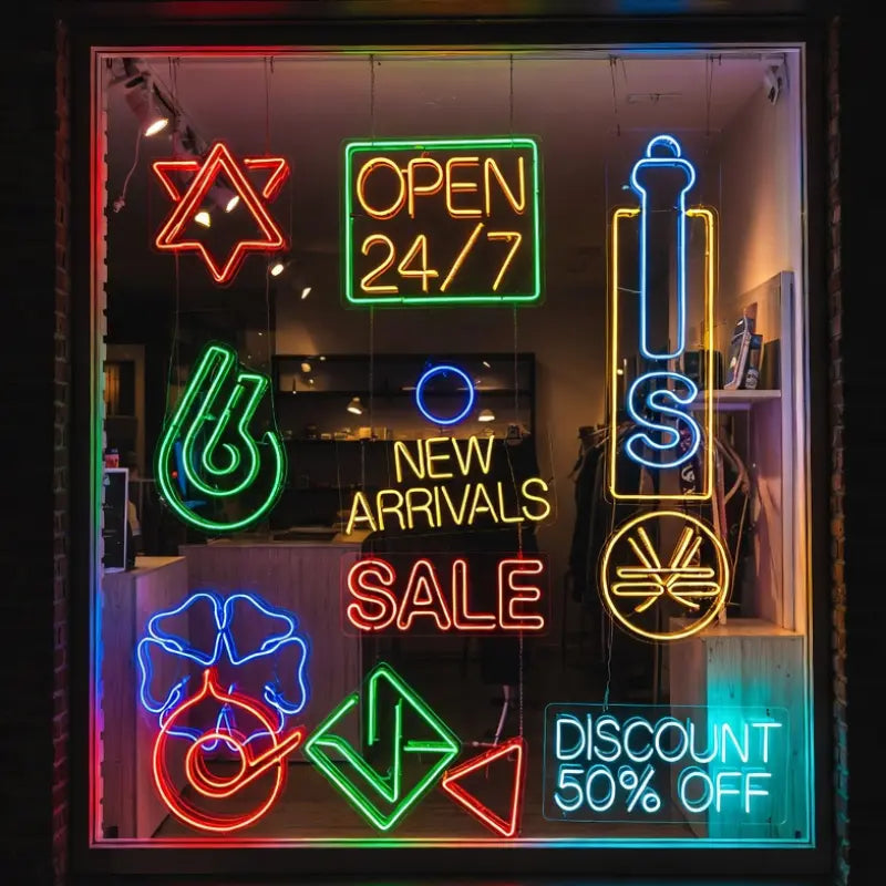 LED neon do výlohy – světelné nápisy OPEN, SALE, 24/7 pro obchody. Barevné a atraktivní, doprava zdarma po celé České republice.