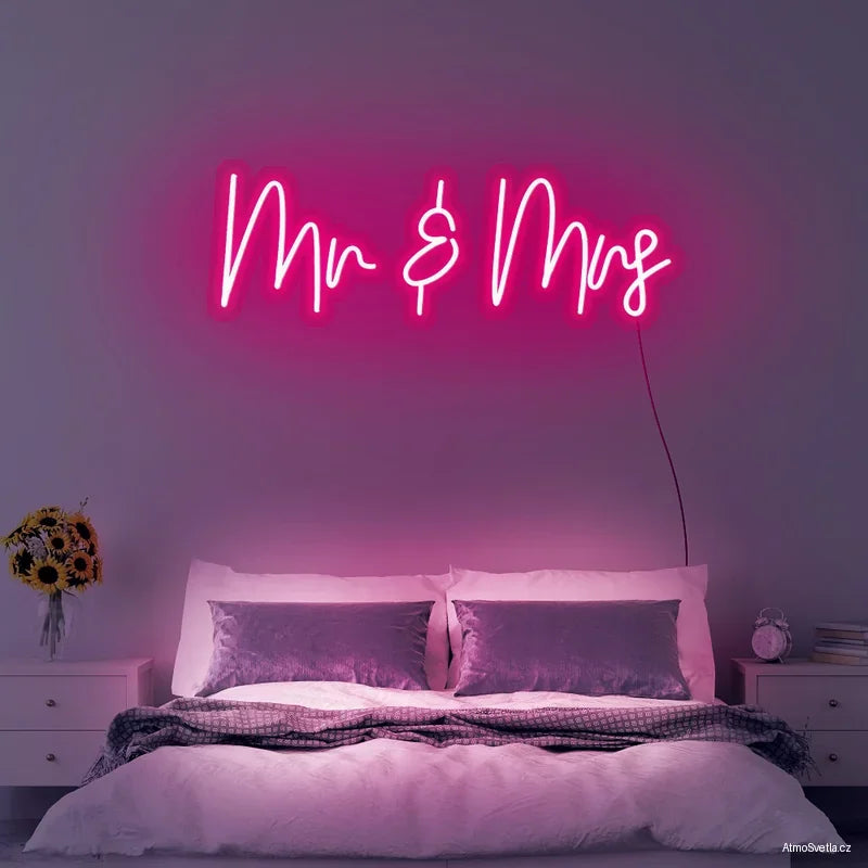 LED Neonový nápis – Mr&Mrs