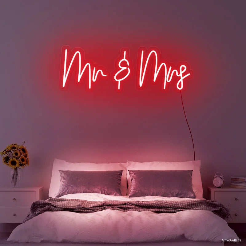 LED Neonový nápis – Mr&Mrs