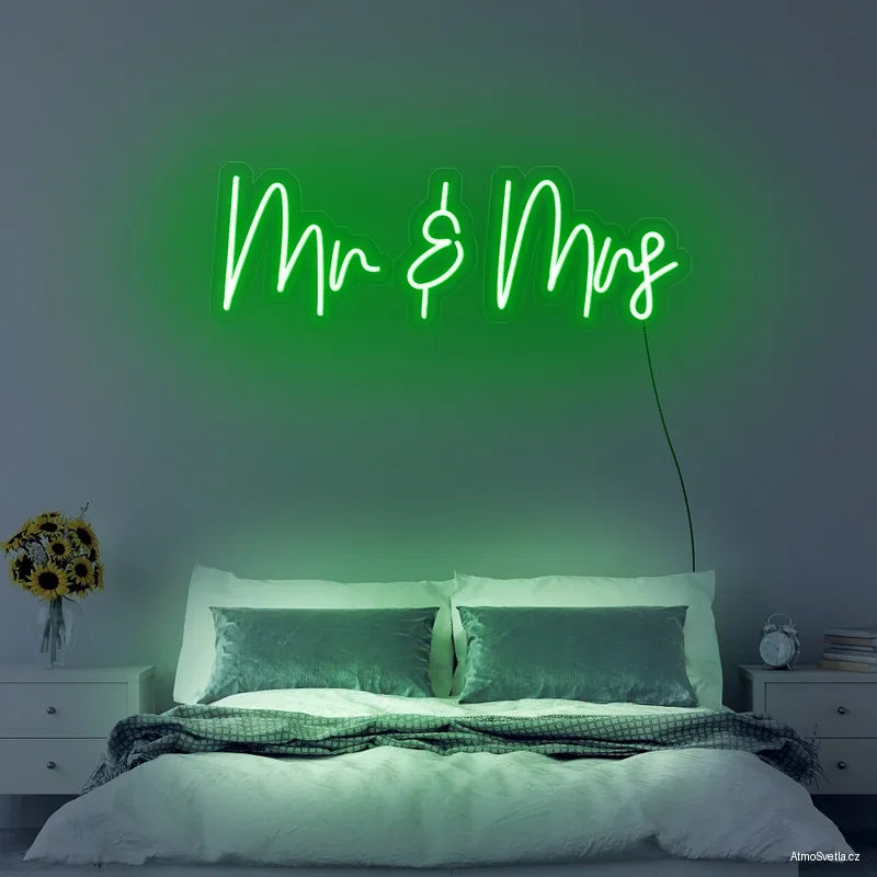 LED Neonový nápis – Mr&Mrs