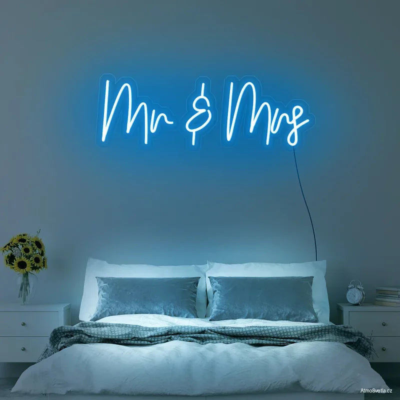 LED Neonový nápis – Mr&Mrs