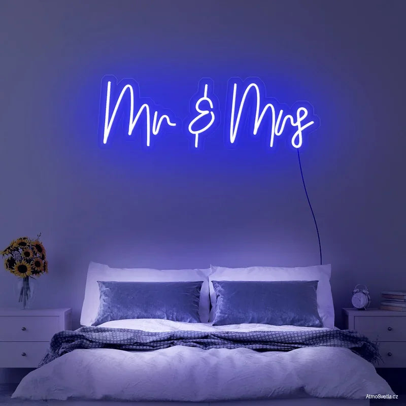 LED Neonový nápis – Mr&Mrs
