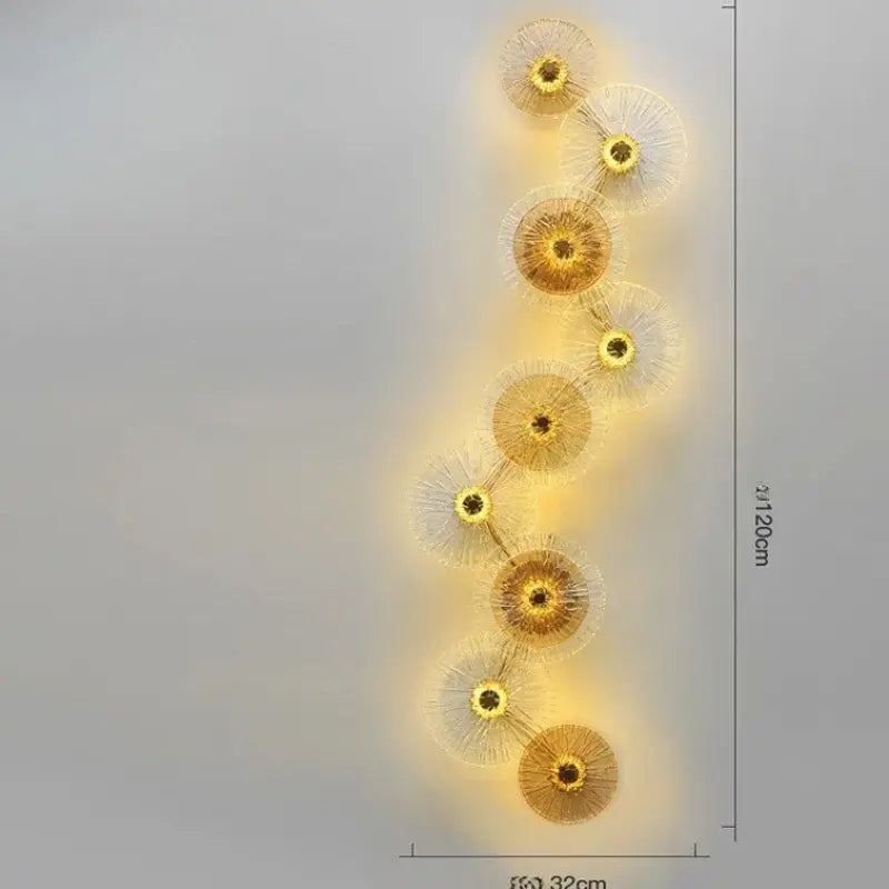 Nástěnné svítidlo — Lotus 9 zdroje světla zlaté Tricolor dimming