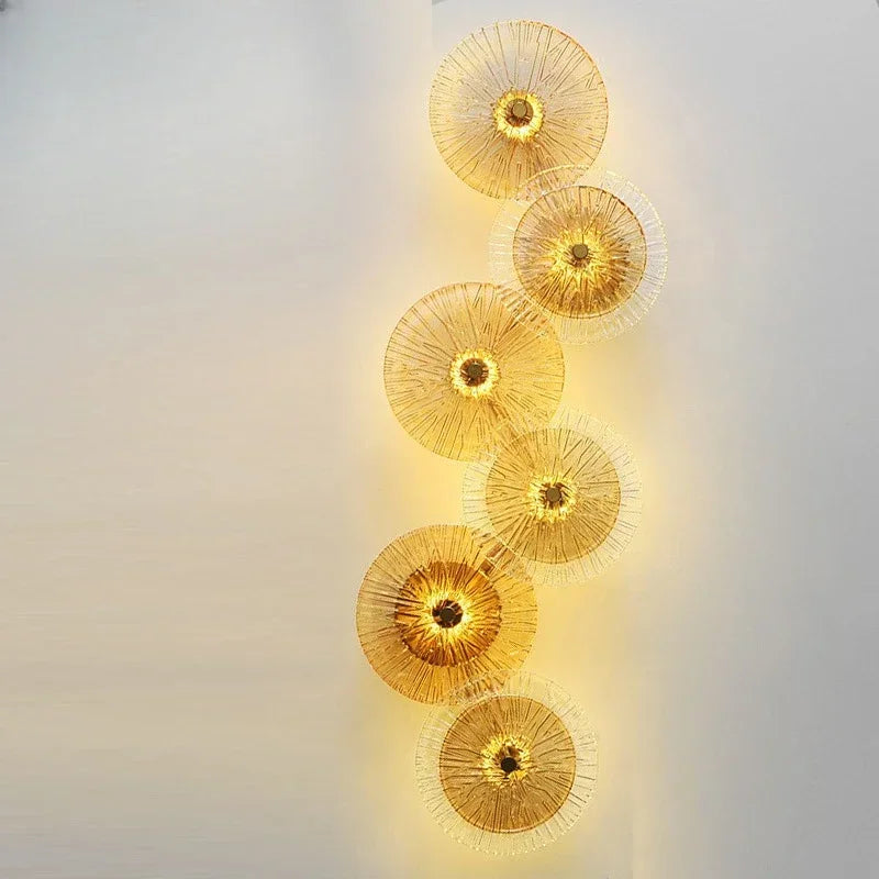 Nástěnné svítidlo — Lotus 6 zdroje světla zlaté Tricolor dimming