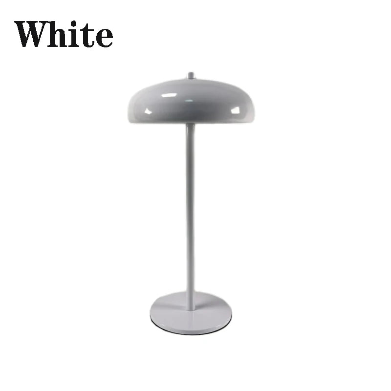 LED stolní lampa Mushroom – dobíjecí, dotyková, designová, různé barvy Bílá