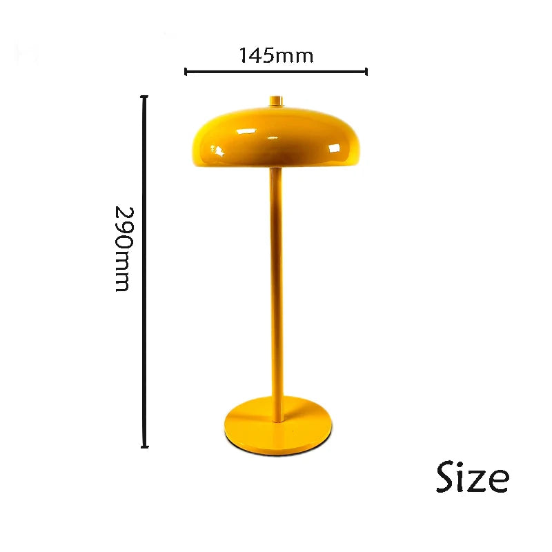 LED stolní lampa Mushroom – dobíjecí, dotyková, designová, různé barvy