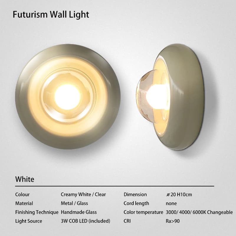 Nástěnné svítidlo – LED Futurism CREAM WHITE