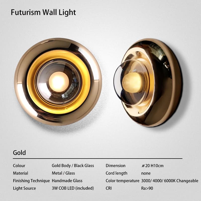 Nástěnné svítidlo – LED Futurism ELITE GOLD