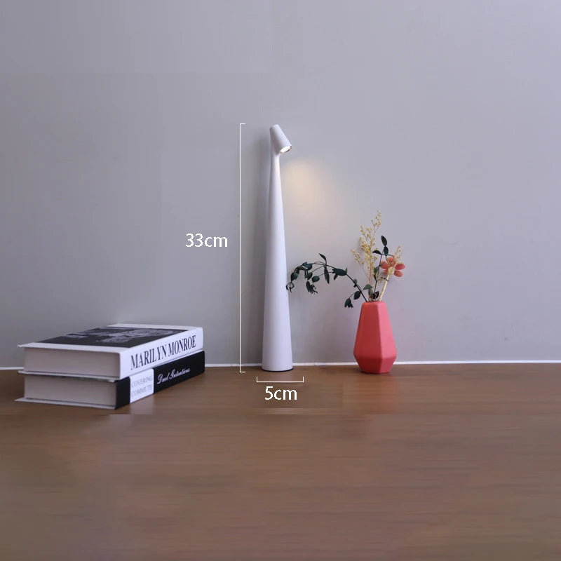 LED stolní lampa Porta – moderní design, dobíjecí, dotykové ovládání, více barev Bílá