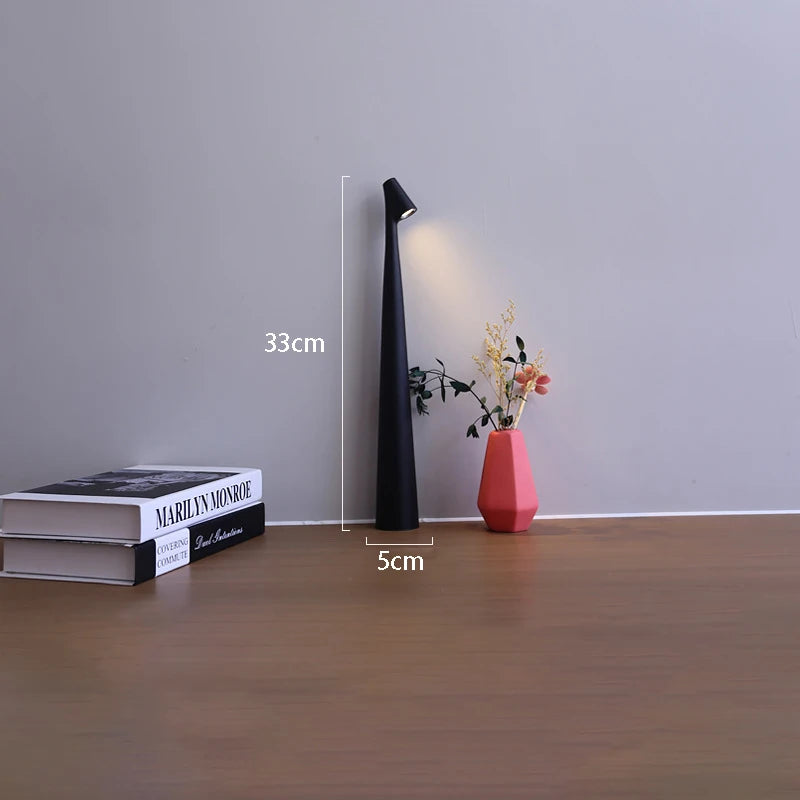 LED stolní lampa Porta – moderní design, dobíjecí, dotykové ovládání, více barev Černá