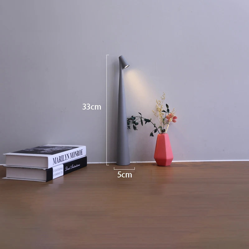 LED stolní lampa Porta – moderní design, dobíjecí, dotykové ovládání, více barev Šedá