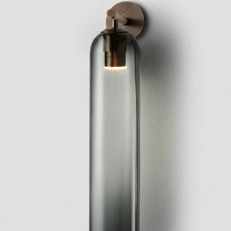 Nástěnné svítidlo se skleněným stínidlem – VERTIGO Šedá Černý kov