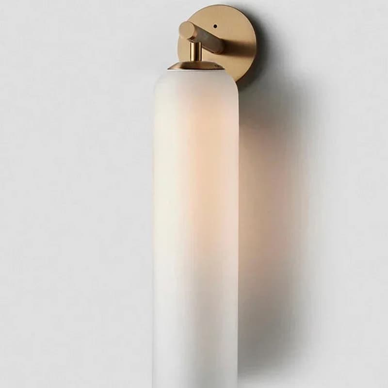 Nástěnné svítidlo se skleněným stínidlem – VERTIGO Bílá Černý kov